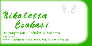 nikoletta csokasi business card